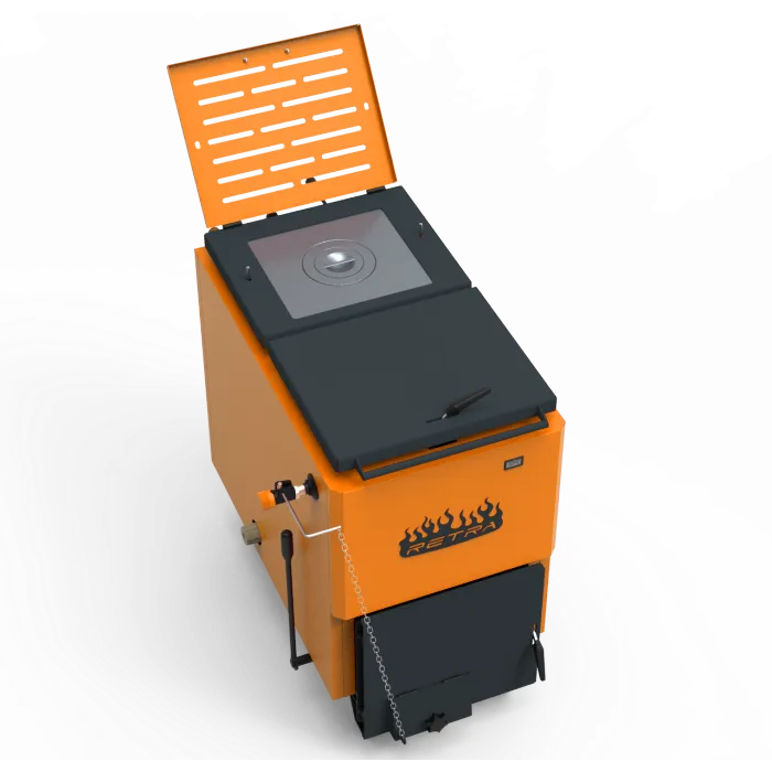 Твердопаливний водогрійний котел шахтного типу Ретра-6M Comfort Orange 21 кВт