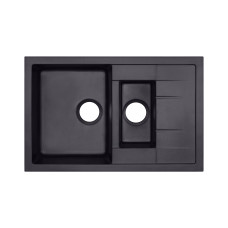 Кухонна мийка з додатковою чашею Qtap CS 7648 Beton (QT7648BET502)