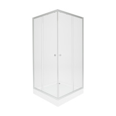 Набір Qtap душова кабіна Presto New CRM1099SC5 Clear 2020х900х900 мм + піддон Tern 309912C 90x90x12 см з сифоном