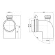 Коліно каналізаційне з відводом TA Sewage 50х110х110, 90° (вгору)