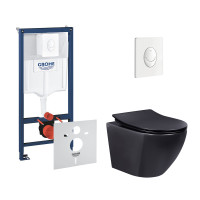 Набір інсталяція 4 в 1 Grohe Rapid SL 38722001 + унітаз з сидінням Qtap Robin QT1333046ERMB