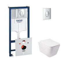 Набор инсталляций 4 в 1 Grohe Rapid SL 38721001 + унитаз с сиденьем Qtap Crow QT05335170W