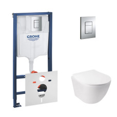 Набор инсталляций 4 в 1 Grohe Rapid SL 38772001 + унитаз с сиденьем Qtap Jay QT07335176W