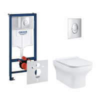 Набор инсталляций 4 в 1 Grohe Rapid SL 38721001 + унитаз с сиденьем Qtap Cardinal QT0433C660HW