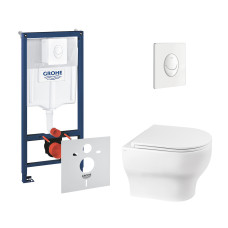 Набор инсталляций 4 в 1 Grohe Rapid SL 38722001 + унитаз с сиденьем Qtap Aries QT0333063ERW