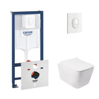 Набор инсталляций 4 в 1 Grohe Rapid SL 38722001 + унитаз с сиденьем Qtap Crow QT05335170W