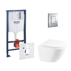 Набор инсталляций 4 в 1 Grohe Rapid SL 38772001 + унитаз с сиденьем Qtap Robin QT1333046ERW