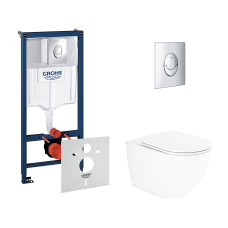 Набор инсталляций 4 в 1 Grohe Rapid SL 38721001 + унитаз с сиденьем Qtap Robin QT13332141ERW