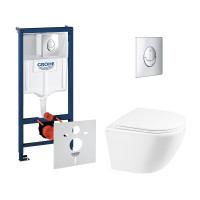 Набор инсталляций 4 в 1 Grohe Rapid SL 38721001 + унитаз с сиденьем Qtap Robin QT1333046ENRW