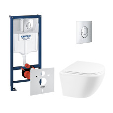 Набор инсталляций 4 в 1 Grohe Rapid SL 38721001 + унитаз с сиденьем Qtap Robin QT1333046ENRW