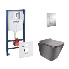 Набор инсталляций 4 в 1 Grohe Rapid SL 38772001 + унитаз с сиденьем Qtap Tern QT1733052ER