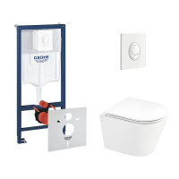 Набор инсталляций 4 в 1 Grohe Rapid SL 38722001 + унитаз с сиденьем Qtap Scorpio QT1433053ERW