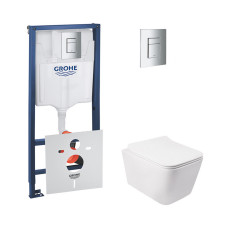 Набор инсталляций 4 в 1 Grohe Rapid SL 38772001 + унитаз с сиденьем Qtap Crow QT05335170W