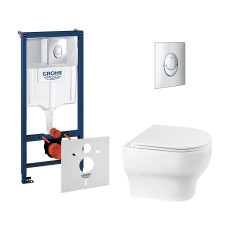 Набор инсталляций 4 в 1 Grohe Rapid SL 38721001 + унитаз с сиденьем Qtap Aries QT0333063ERW