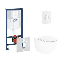 Набор инсталляций 4 в 1 Grohe Rapid SL 38722001 + унитаз с сиденьем Qtap Robin QT13332141ERW