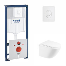 Набор инсталляций 4 в 1 Grohe Rapid SL 38722001 + унитаз с сиденьем Qtap Robin QT1333046ENRW