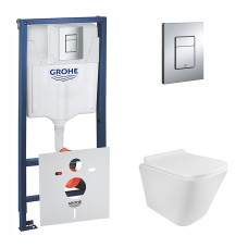 Набор инсталляций 4 в 1 Grohe Rapid SL 38772001 + унитаз с сиденьем Qtap Tern QT1733052ERW