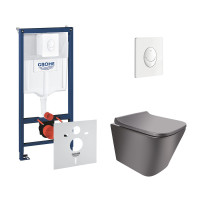 Набор инсталляций 4 в 1 Grohe Rapid SL 38722001 + унитаз с сиденьем Qtap Scorpio QT133053ERMB