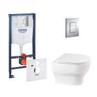 Набор инсталляций 4 в 1 Grohe Rapid SL 38772001 + унитаз с сиденьем Qtap Aries QT0333063ERW