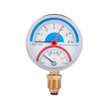 Термоманометр SD Plus 80 мм 1/2", заднее подключение SD1726B