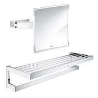 Набор аксессуаров Grohe полотенцеполка Selection Cube 40804000 + зеркало комсетическое Selection Cube 40808000
