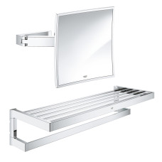 Набор аксессуаров Grohe полотенцеполка Selection Cube 40804000 + зеркало комсетическое Selection Cube 40808000