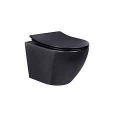 Унитаз подвесной Qtap Robin безобедочный с сиденьем Soft-close QT1333046ERMB