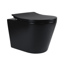 Унитаз подвесной Qtap Scorpio безобедочный с сиденьем Soft-close QT1433053ERMB