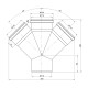 Крестовина ПВХ канализационная 110, 45°