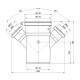 Крестовина ПВХ канализационная 110х50х50,45°