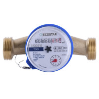 Лічильник холодної води ECOSTAR DN20 3/4″   БЕЗ ШТУЦЕРА   L130 E-C 4,0