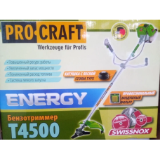 Коса бензиновая Procraft T4500 NEW (3 ножа (3Т, 40Т победит, 40Т победит с ПОДРЕЗОМ ТРАВЫ), 1 металл. катушка) ремень РЮКЗАК,