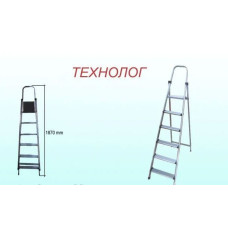 Стремянка металлическая ТМ "ТЕХНОЛОГ" 6 ст. (5ст.+столик)