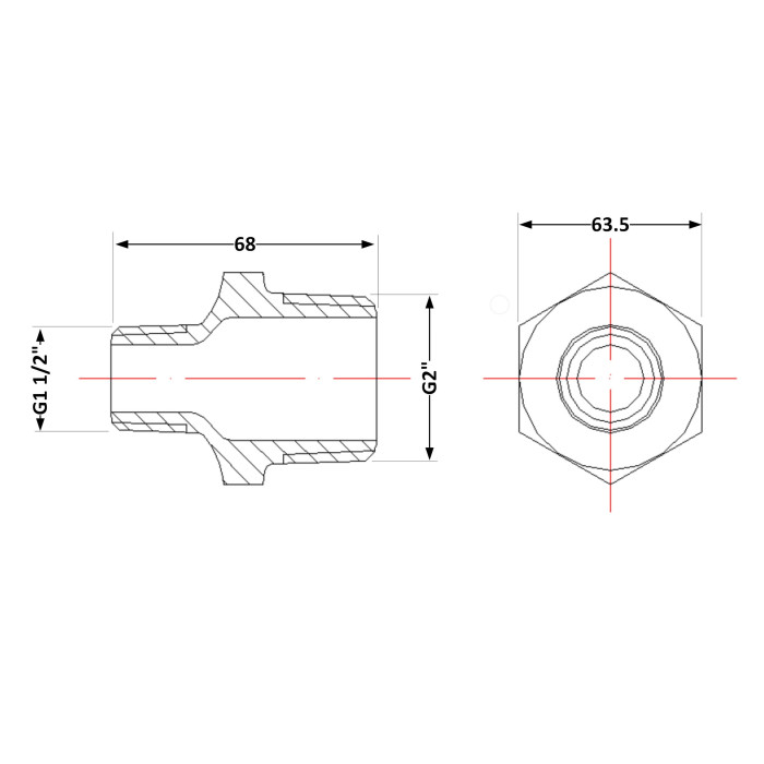 Ніпель чавунний 2"х1" 1/2 ЗР