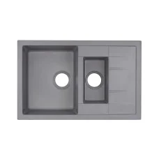 Кухонна мийка з додатковою чашею Qtap CS 7648 Grey (QT7648GRE471)