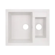 Кухонна мийка з додатковою чашею Lidz 615x500/200 WHI-01 (LIDZWHI01615500200)
