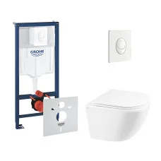 Набір інсталяція 4 в 1 Grohe Rapid SL 38722001 + унітаз з сидінням Qtap Robin QT1333046ERW