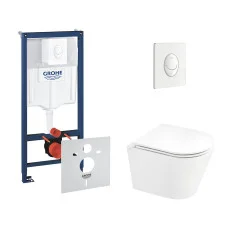 Набір інсталяція 4 в 1 Grohe Rapid SL 38722001 + унітаз з сидінням Qtap Scorpio QT1433053ERW