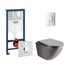 Набір інсталяція 4 в 1 Grohe Rapid SL 38721001 + унітаз з сидінням Qtap Robin QT1333046ENRMB