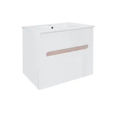 Комплект Qtap Virgo 700х580х437 White/Whitish oak тумба підвісна + раковина урізна  QT1872TPА7013070CW