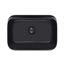 Раковина-чаша Qtap Scorpio 550х390х120 Matt black з донним клапаном QT14112243MB