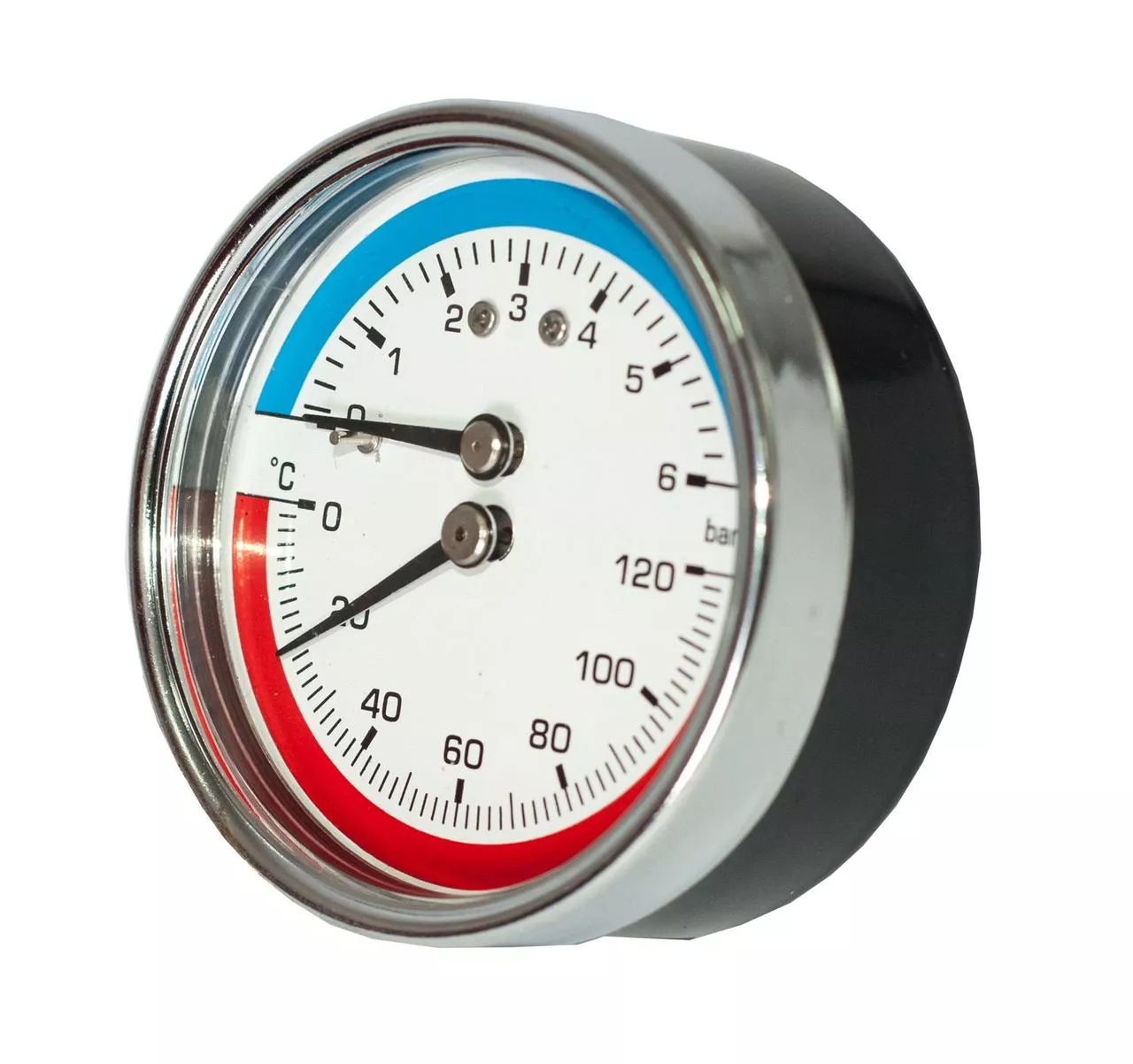 Термоманометр фронтальний 1/2"*1/4" Ø80 + футорка з клапаном KARRO (KR1086B) {1}