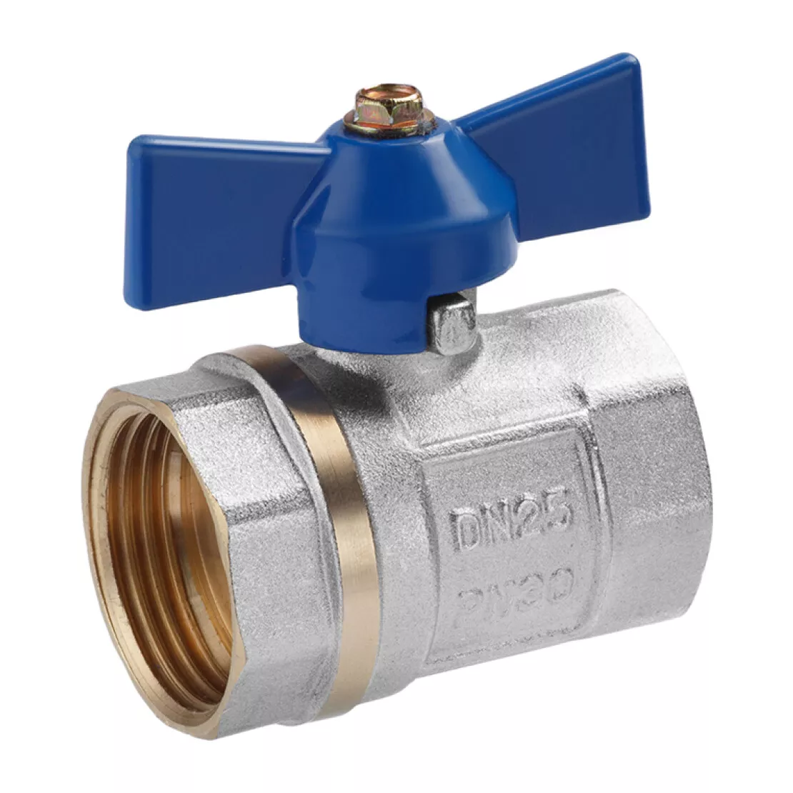 Кран кульовий VALVES   1" ВВ (синій метелик) {80/8}