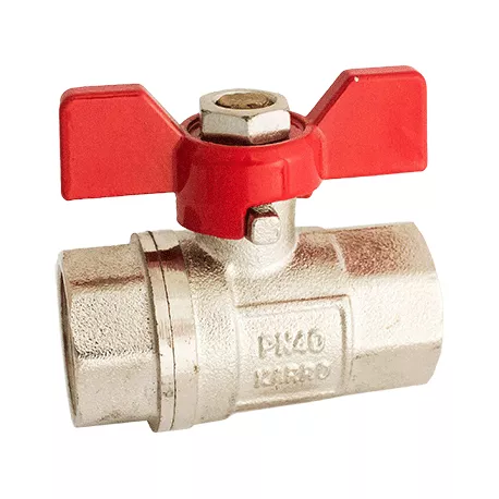 Кран кульовий KARRO STANDART+    1/2" ВВ (червоний метелик) {200/20}