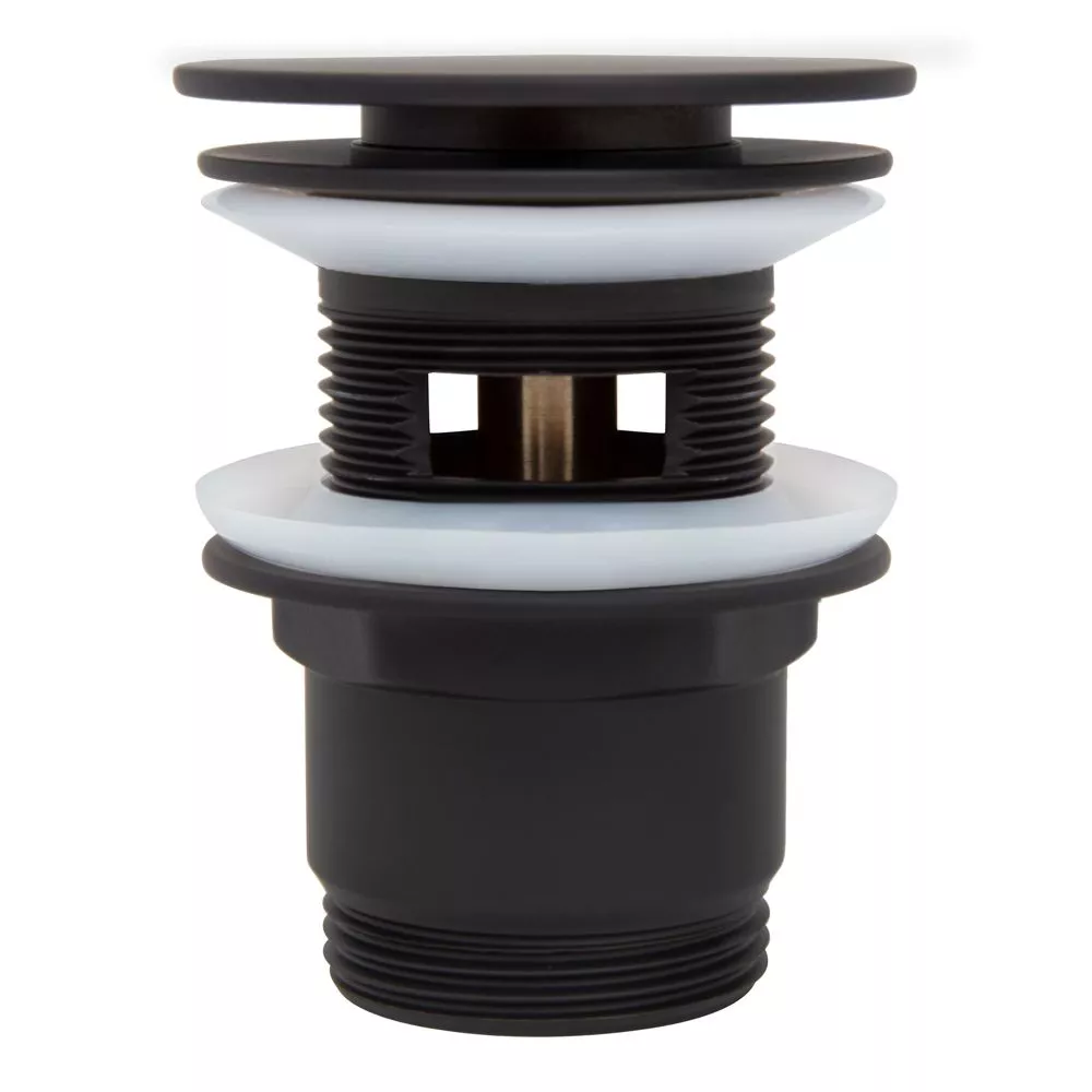 ITF 1028Y-7-MB дон.клап. 1 1/4" FLAT BLACK матовий ITAL з переливом, латунь (коробка) {50}