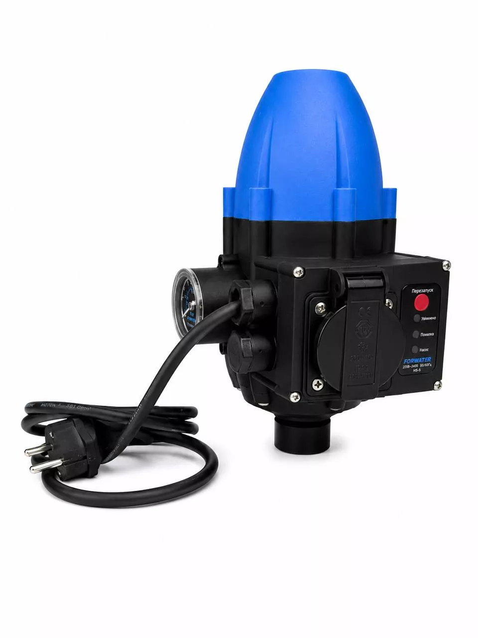 FORWATER HS-9 автом. прес-контроль, Restart, 1,1кВт, 1", 1,2м вилка, розетка на корпусі {12}